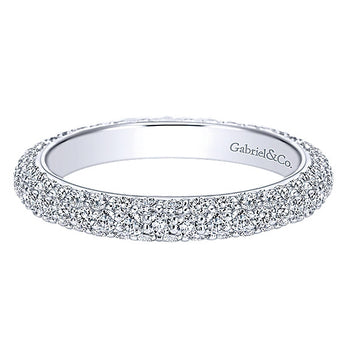 14k White Gold Contemporary Eternity Band Anniversary Band