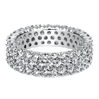 14k White Gold Contemporary Eternity Band Anniversary Band