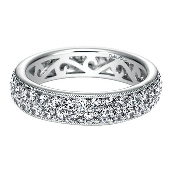 14k White Gold Contemporary Eternity Band Anniversary Band