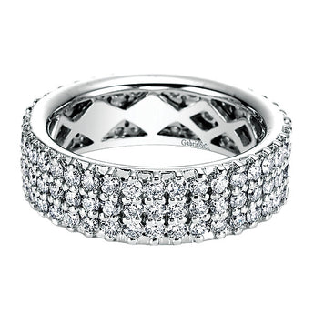 14k White Gold Contemporary Eternity Band Anniversary Band