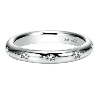 14k White Gold Contemporary Eternity Band Anniversary Band