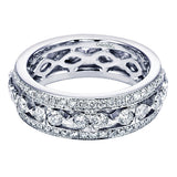 14k White Gold Contemporary Eternity Band Anniversary Band