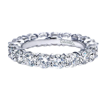 14k White Gold Contemporary Eternity Band Anniversary Band