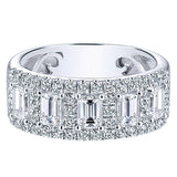 14k White Gold Contemporary Fancy Anniversary Band