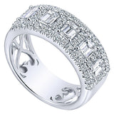 14k White Gold Contemporary Fancy Anniversary Band