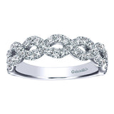 14k White Gold Contemporary Fancy Anniversary Band