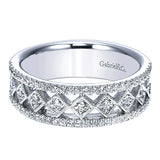 14k White Gold Victorian Fancy Anniversary Band