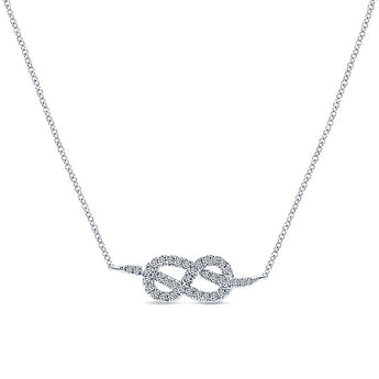 14k White Gold Eternal Love Fashion Necklace
