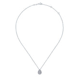 14k White Gold Clustered Diamonds Fashion Necklace
