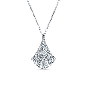 14k White Gold Art Moderne Fashion Necklace