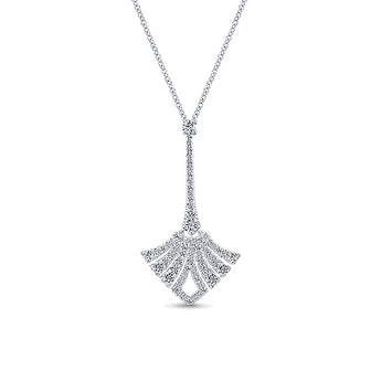 14k White Gold Art Moderne Fashion Necklace