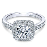 14k White Gold Victorian Semi-Mount Engagement Ring