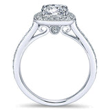 14k White Gold Victorian Semi-Mount Engagement Ring
