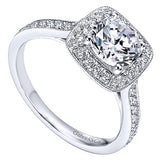 14k White Gold Victorian Semi-Mount Engagement Ring