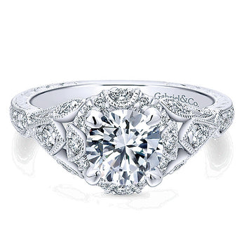 14k White Gold Empire Semi-Mount Engagement Ring