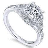 14k White Gold Empire Semi-Mount Engagement Ring