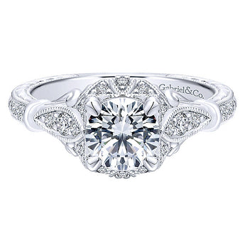 14k White Gold Empire Semi-Mount Engagement Ring
