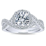 14k White Gold Contemporary Semi-Mount Engagement Ring