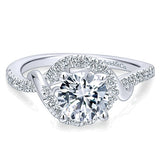 14k White Gold Contemporary Semi-Mount Engagement Ring