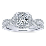 14k White Gold Entwined Semi-Mount Engagement Ring