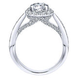 14k White Gold Entwined Semi-Mount Engagement Ring