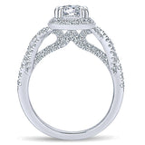 14k White Gold Entwined Semi-Mount Engagement Ring