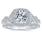 14k White Gold Entwined Semi-Mount Engagement Ring