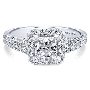 14k White Gold Entwined Engagement Ring