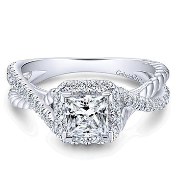 14k White Gold Riata Semi-Mount Engagement Ring