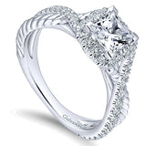 14k White Gold Riata Semi-Mount Engagement Ring