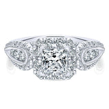 14k White Gold Contemporary Semi-Mount Engagement Ring