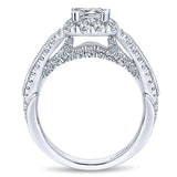 14k White Gold Contemporary Semi-Mount Engagement Ring