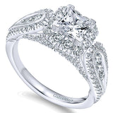 14k White Gold Contemporary Semi-Mount Engagement Ring