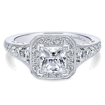 14k White Gold Empire Semi-Mount Engagement Ring