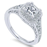 14k White Gold Empire Semi-Mount Engagement Ring