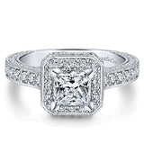 14k White Gold Crown Semi-Mount Engagement Ring