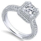 14k White Gold Crown Semi-Mount Engagement Ring