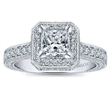 14k White Gold Crown Semi-Mount Engagement Ring