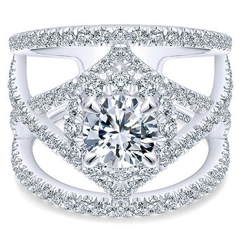 14k White Gold Nova Semi-Mount Engagement Ring
