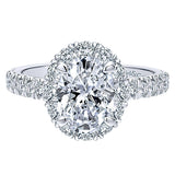 14k White Gold Contemporary Semi-Mount Engagement Ring