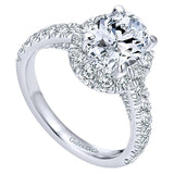 14k White Gold Contemporary Semi-Mount Engagement Ring
