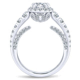 14k White Gold Infinity Semi-Mount Engagement Ring