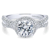 14k White Gold Entwined Semi-Mount Engagement Ring