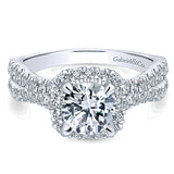 14k White Gold Contemporary Semi-Mount Engagement Ring