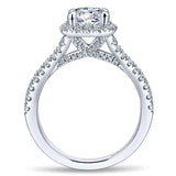 14k White Gold Contemporary Semi-Mount Engagement Ring