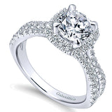 14k White Gold Contemporary Semi-Mount Engagement Ring
