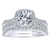 14k White Gold Contemporary Semi-Mount Engagement Ring
