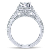 14k White Gold Rosette Semi-Mount Engagement Ring