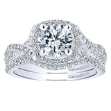 14k White Gold Rosette Semi-Mount Engagement Ring