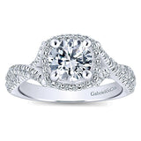 14k White Gold Rosette Semi-Mount Engagement Ring